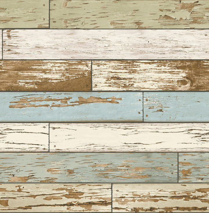 Siesta Key Multicolor Scrap Wood Wallpaper by Brewster Kitchen & Bath Essentials Covers about 56.4 square feet 20.5-in by 33-ft long roll Unpasted 20.8 - Fabric Carolina -