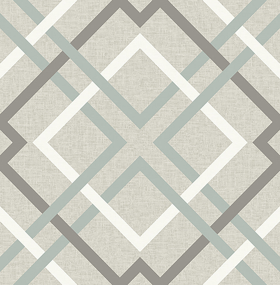 Tuvalu Taupe Plaid Wallpaper by Brewster Kitchen & Bath Essentials Covers about 56.4 square feet 20.5-in by 33-ft long roll Unpasted 20.9 - Fabric Carolina -