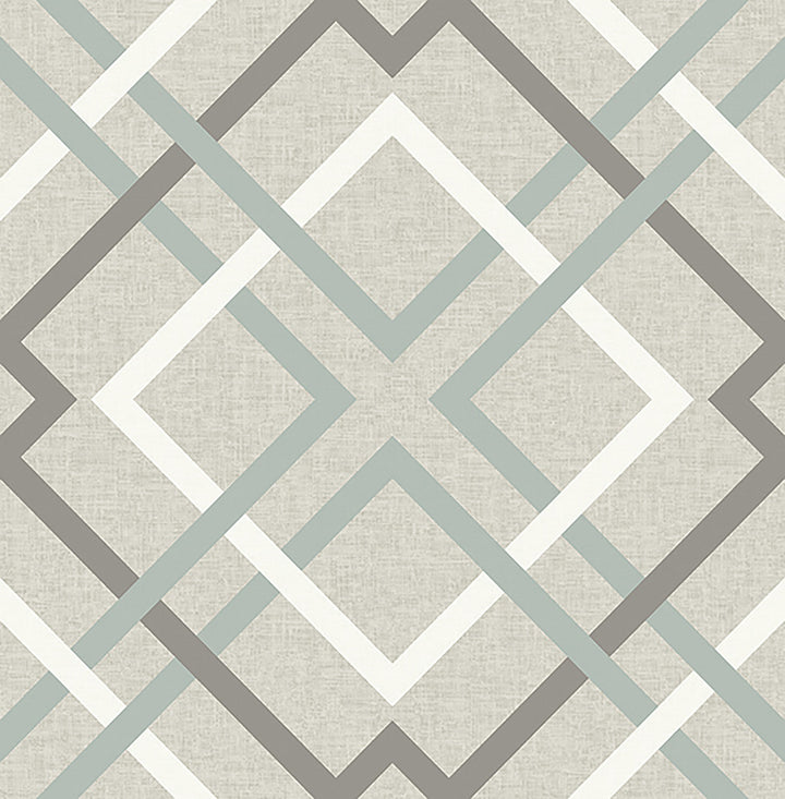 Tuvalu Taupe Plaid Wallpaper by Brewster Kitchen & Bath Essentials Covers about 56.4 square feet 20.5-in by 33-ft long roll Unpasted 20.9 - Fabric Carolina -
