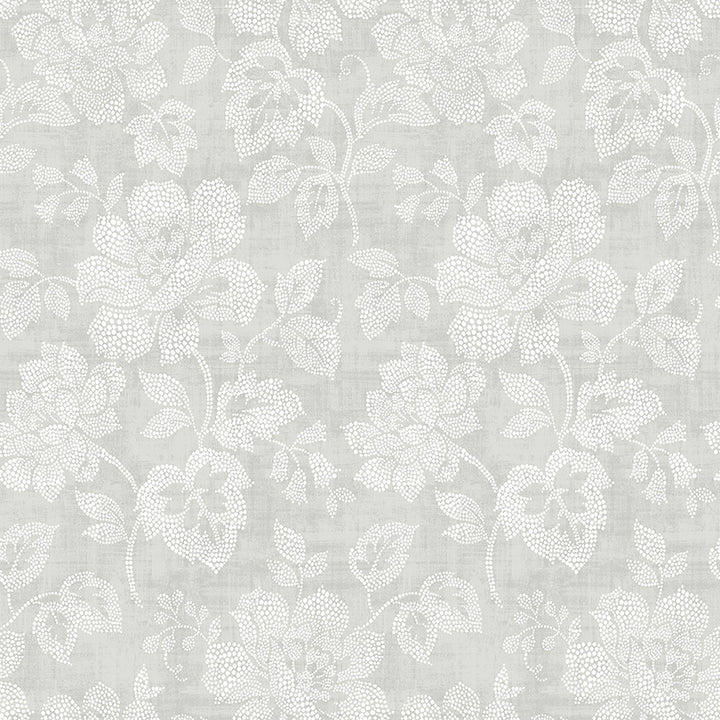 Tansy Light Grey Floral Scroll Wallpaper by Brewster Kitchen & Bath Essentials Covers about 56.4 square feet 20.5-in by 33-ft long roll Unpasted 20.5 - Fabric Carolina -