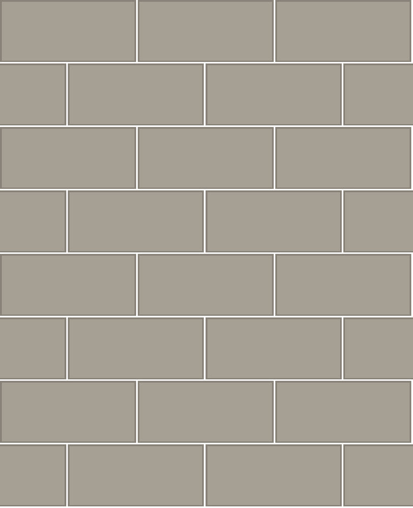 Parkway Grey Subway Tile Wallpaper by Brewster Kitchen & Bath Essentials Covers about 56.4 square feet 20.5-in by 33-ft long roll Unpasted 6.3 - Fabric Carolina -