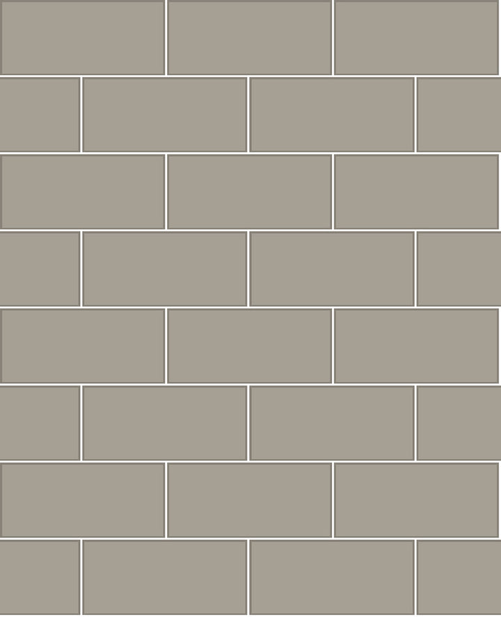 Parkway Grey Subway Tile Wallpaper by Brewster Kitchen & Bath Essentials Covers about 56.4 square feet 20.5-in by 33-ft long roll Unpasted 6.3 - Fabric Carolina -