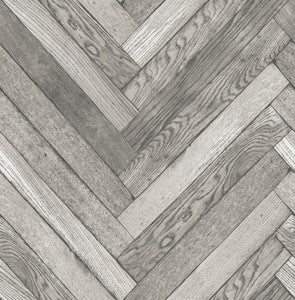 Mammoth Light Grey Diagonal Wood Wallpaper by Brewster