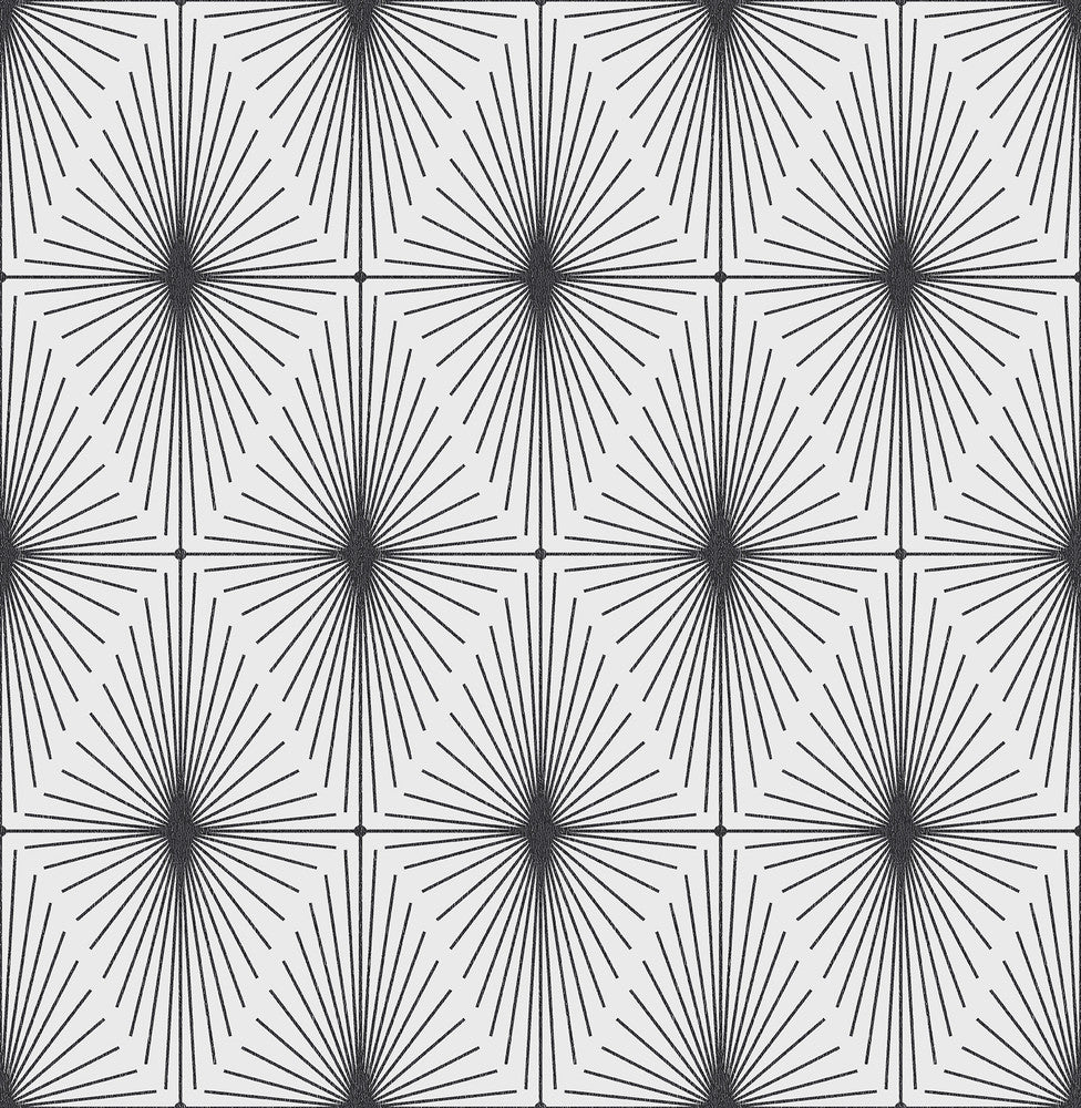 Draper Black Geometric Wallpaper by Brewster Kitchen & Bath Essentials Covers about 56.4 square feet 20.5-in by 33-ft long roll Unpasted 10.4 - Fabric Carolina -