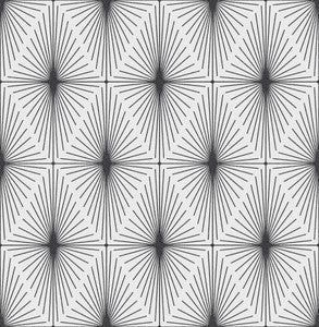 Draper Black Geometric Wallpaper by Brewster