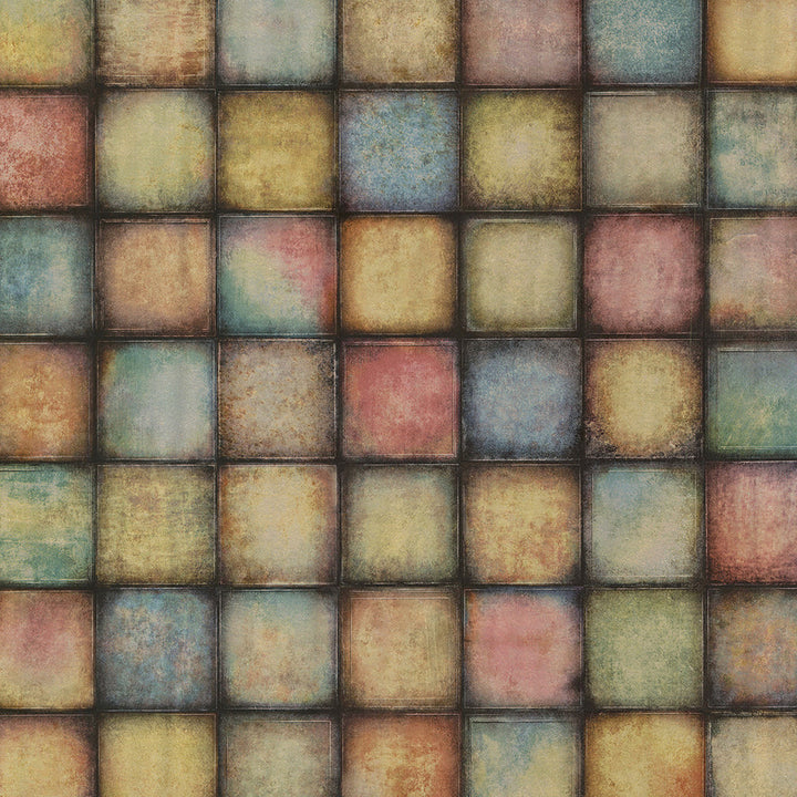 Soucy Multicolor Tiles Wallpaper by Brewster Kitchen & Bath Essentials Covers about 56.4 square feet 20.5-in by 33-ft long roll Unpasted 20.9 - Fabric Carolina -