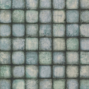 Soucy Blue Tiles Wallpaper by Brewster