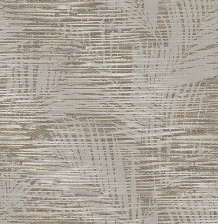 Motmot Taupe Palm Wallpaper by Brewster Kitchen & Bath Essentials Covers about 56.4 square feet 20.5-in by 33-ft long roll Unpasted 20.9 - Fabric Carolina -