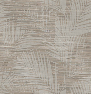 Motmot Taupe Palm Wallpaper by Brewster
