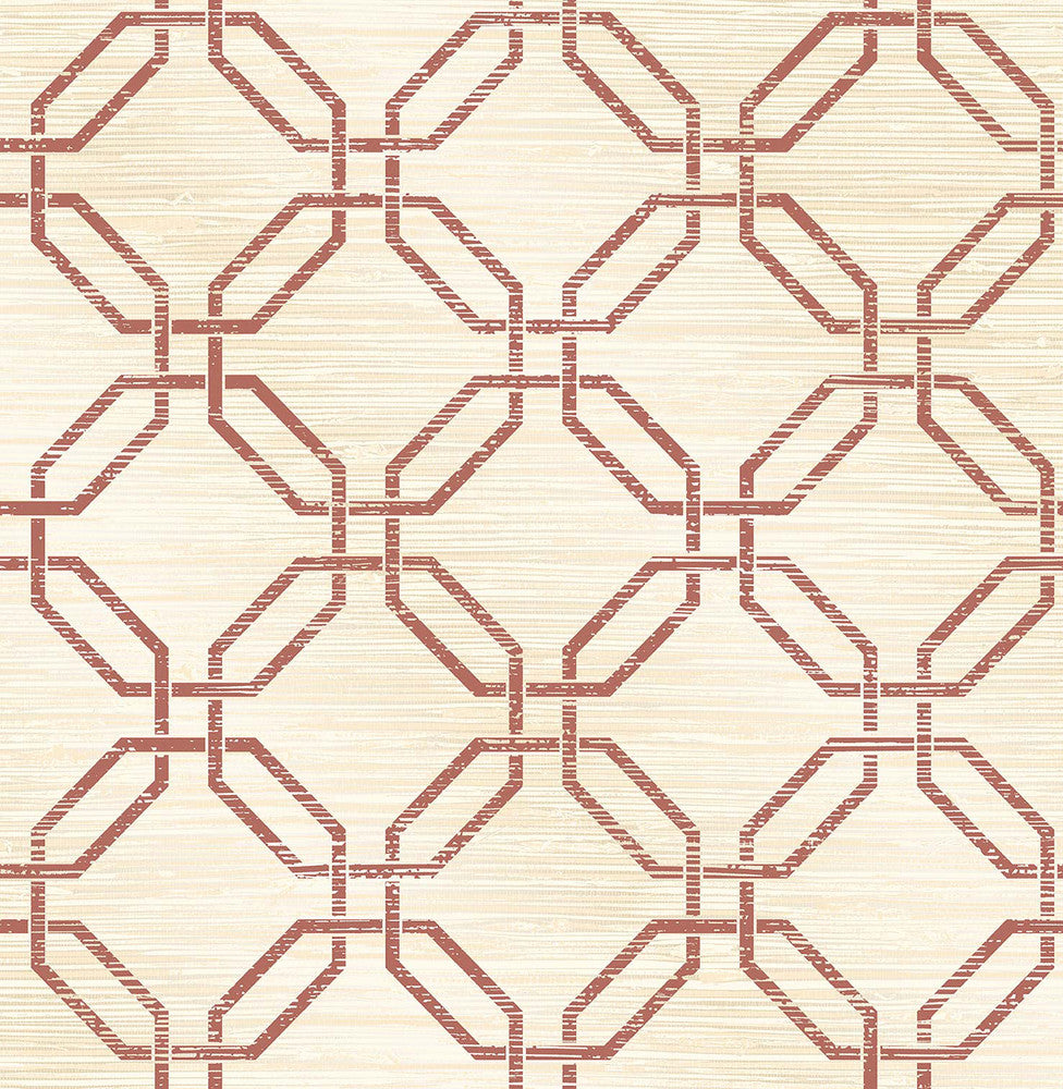Phaius Burgundy Trellis Wallpaper by Brewster Kitchen & Bath Essentials Covers about 56.4 square feet 20.5-in by 33-ft long roll Unpasted 20.9 - Fabric Carolina -