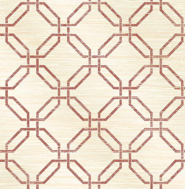 Phaius Burgundy Trellis Wallpaper by Brewster Kitchen & Bath Essentials Covers about 56.4 square feet 20.5-in by 33-ft long roll Unpasted 20.9 - Fabric Carolina -