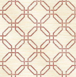 Phaius Burgundy Trellis Wallpaper by Brewster