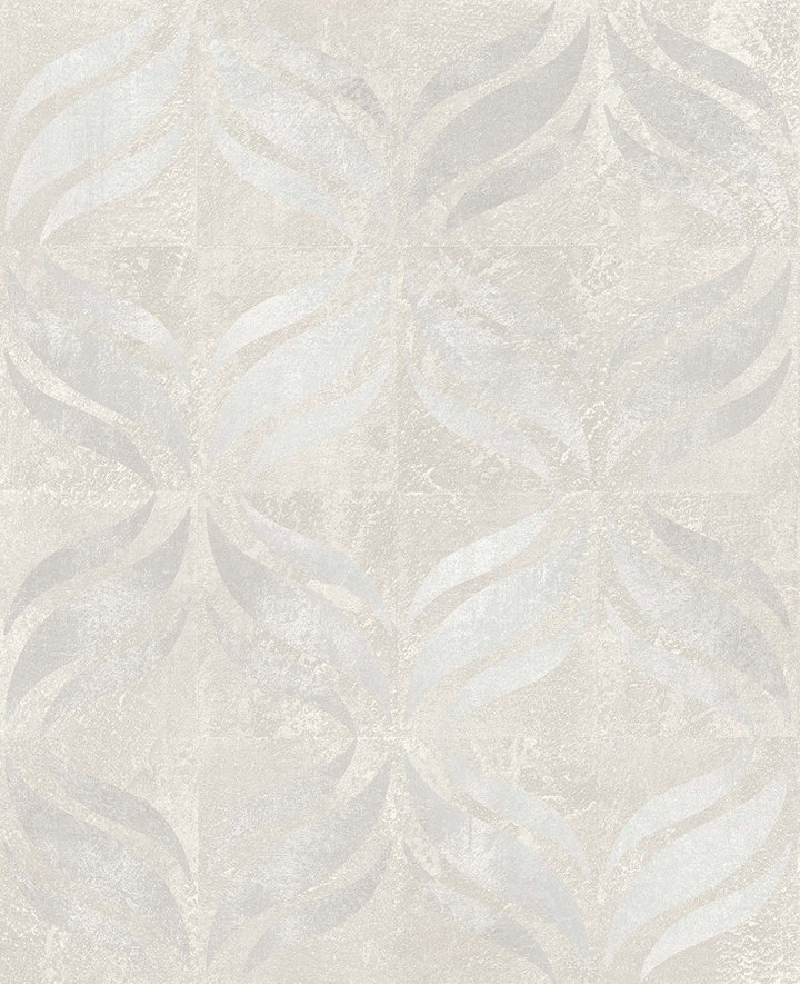 Beallara Light Grey Ogee Wallpaper by Brewster Kitchen & Bath Essentials Covers about 56.4 square feet 20.5-in by 33-ft long roll Unpasted 12.6 - Fabric Carolina -