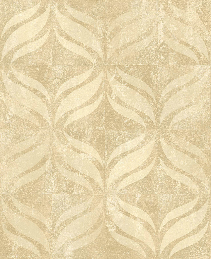 Beallara Gold Ogee Wallpaper by Brewster Kitchen & Bath Essentials Covers about 56.4 square feet 20.5-in by 33-ft long roll Unpasted 12.6 - Fabric Carolina -