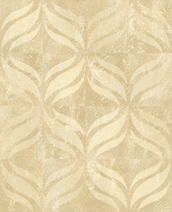Beallara Gold Ogee Wallpaper by Brewster