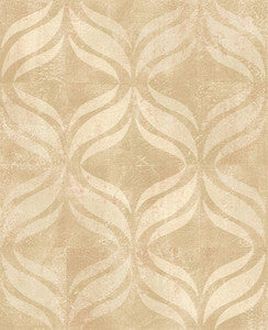 Beallara Beige Ogee Wallpaper by Brewster