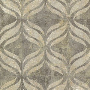 Beallara Taupe Ogee Wallpaper by Brewster