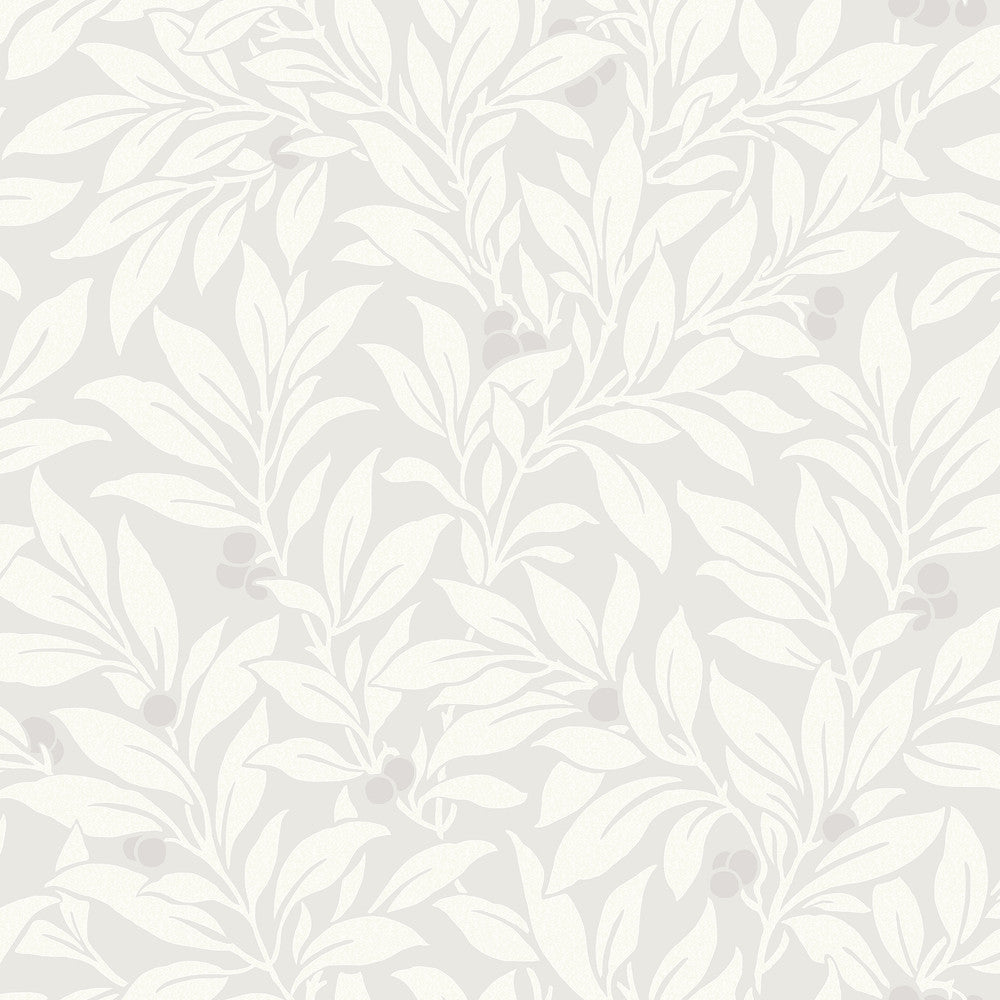 Fasciata Silver Mulberry Leaf Wallpaper by Brewster Kitchen & Bath Essentials Covers about 56.4 square feet 20.5-in by 33-ft long roll Unpasted 10.4 - Fabric Carolina -
