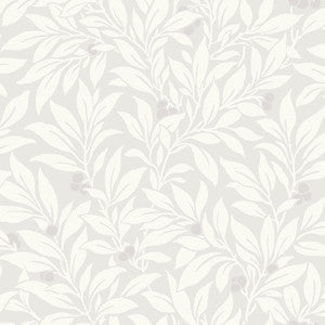 Fasciata Silver Mulberry Leaf Wallpaper by Brewster