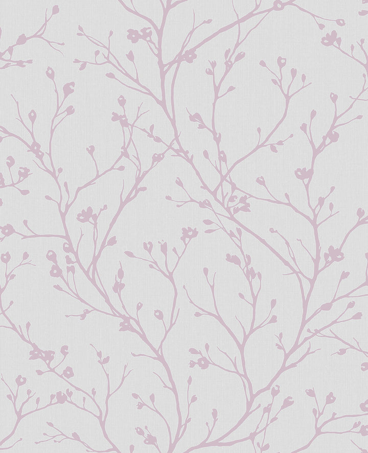 Orchis Lavender Flower Branches Wallpaper by Brewster Kitchen & Bath Essentials Covers about 56.4 square feet 20.5-in by 33-ft long roll Unpasted 12.6 - Fabric Carolina -