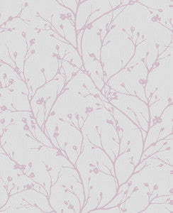 Orchis Lavender Flower Branches Wallpaper by Brewster