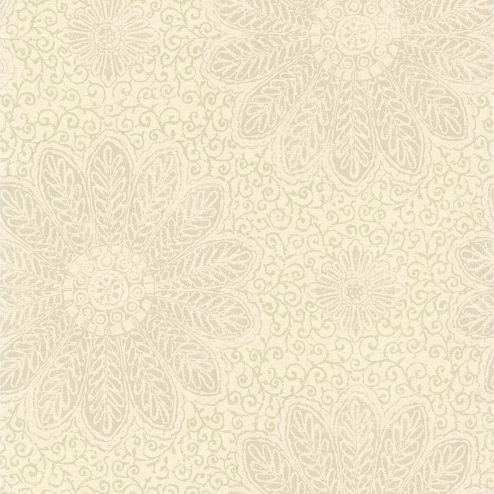 Oxalis Neutral Floral Scroll Wallpaper by Brewster Kitchen & Bath Essentials Covers about 56.4 square feet 20.5-in by 33-ft long roll Unpasted 20.9 - Fabric Carolina -