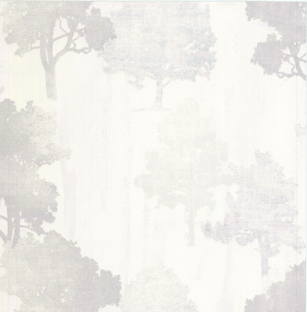 Opuntia Cream Tree Silhouettes Wallpaper by Brewster Kitchen & Bath Essentials Covers about 56.4 square feet 20.5-in by 33-ft long roll Unpasted 10.4 - Fabric Carolina -