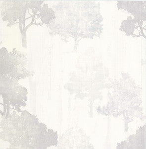 Opuntia Cream Tree Silhouettes Wallpaper by Brewster