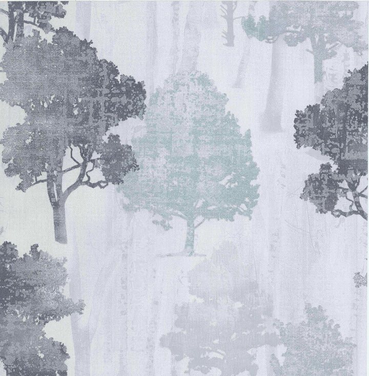 Opuntia Silver Tree Silhouettes Wallpaper by Brewster Kitchen & Bath Essentials Covers about 56.4 square feet 20.5-in by 33-ft long roll Unpasted 10.4 - Fabric Carolina -