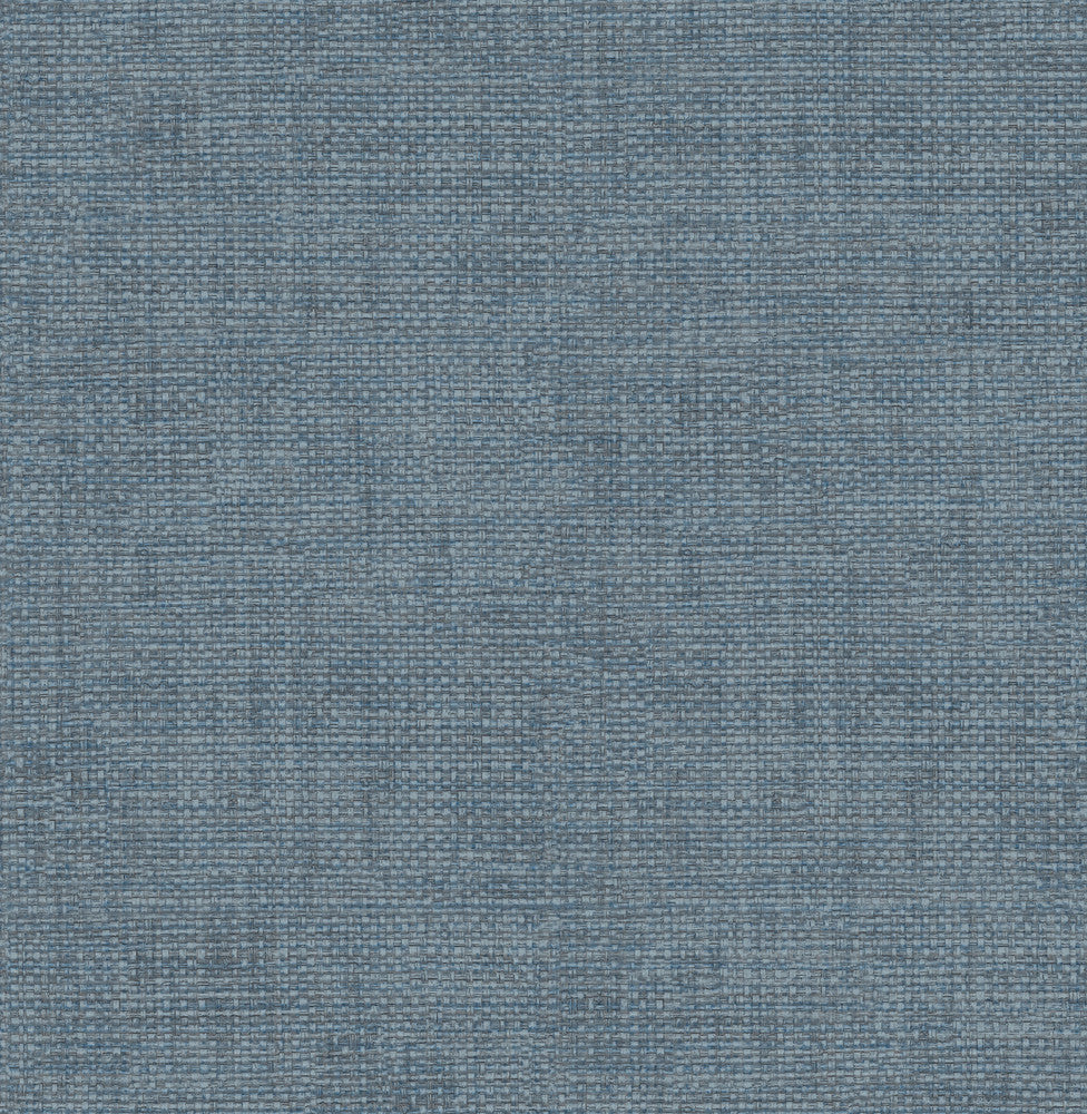 Twine Blue Grass Weave Wallpaper by Brewster Techniques & Finishes III Covers about 56.4 square feet 20.5-in by 33-ft long roll Unpasted 0 - Fabric Carolina -