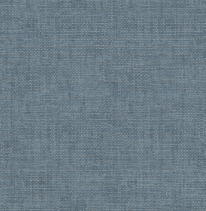 Twine Blue Grass Weave Wallpaper by Brewster Techniques & Finishes III Covers about 56.4 square feet 20.5-in by 33-ft long roll Unpasted 0 - Fabric Carolina -