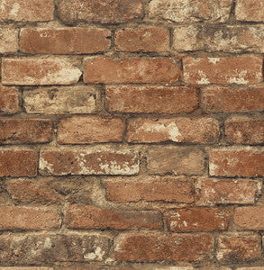 Davis Red Brick Wallpaper by Brewster