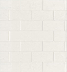 Galley White Subway Tile Wallpaper by Brewster