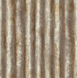Alloy Brass Corrugated Metal Wallpaper by Brewster