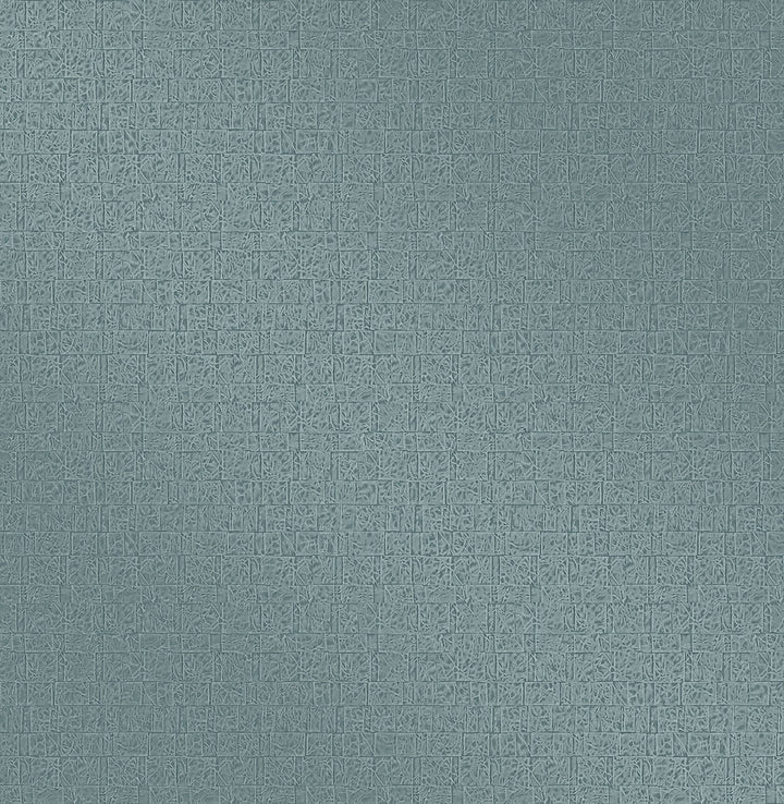 Basilic Blue Mosaic Wallpaper by Brewster Techniques & Finishes III Covers about 56.4 square feet 20.5-in by 33-ft long roll Unpasted 20.8 - Fabric Carolina -