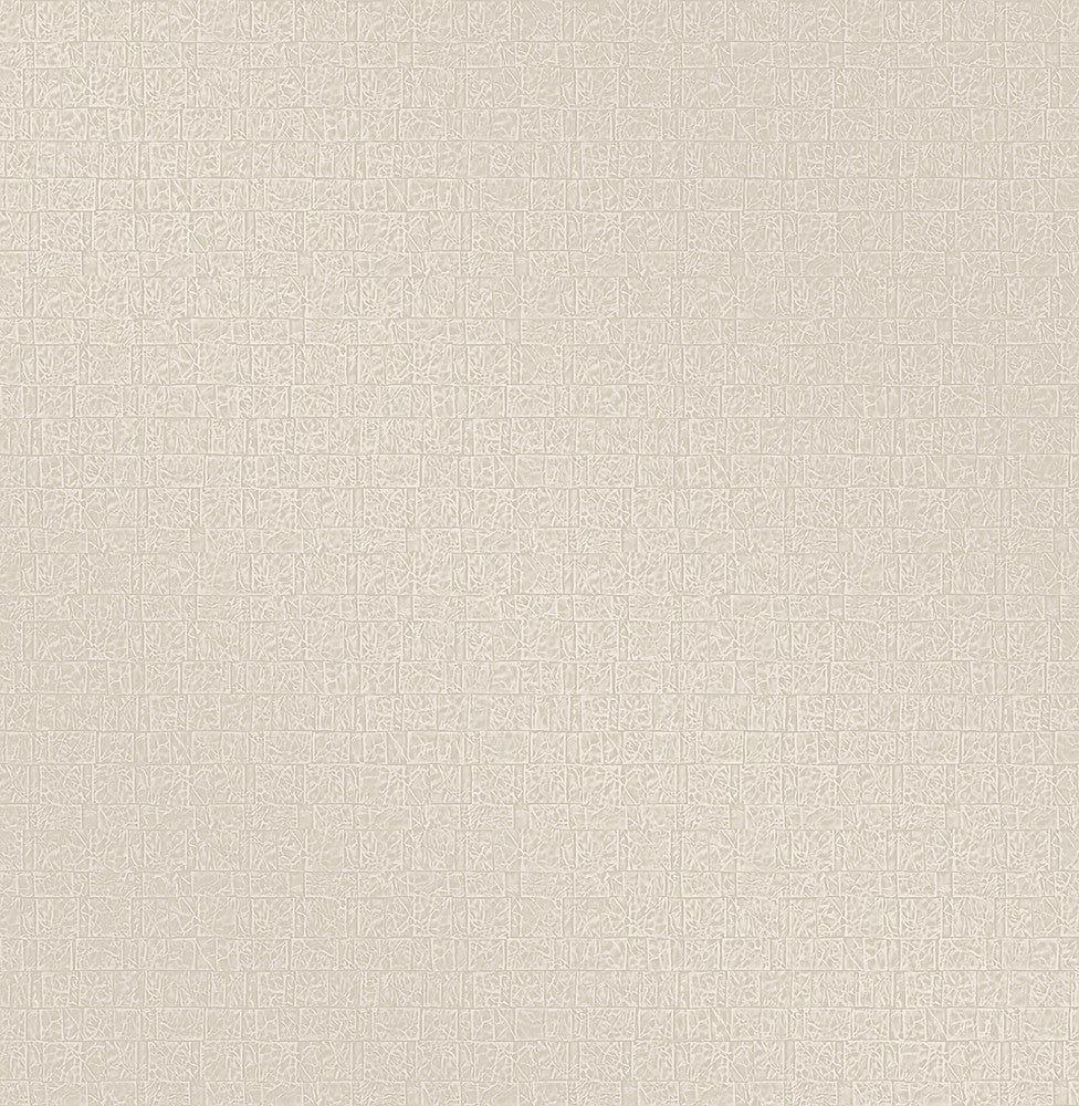 Basilic Cream Mosaic Wallpaper by Brewster Techniques & Finishes III Covers about 56.4 square feet 20.5-in by 33-ft long roll Unpasted 20.8 - Fabric Carolina -