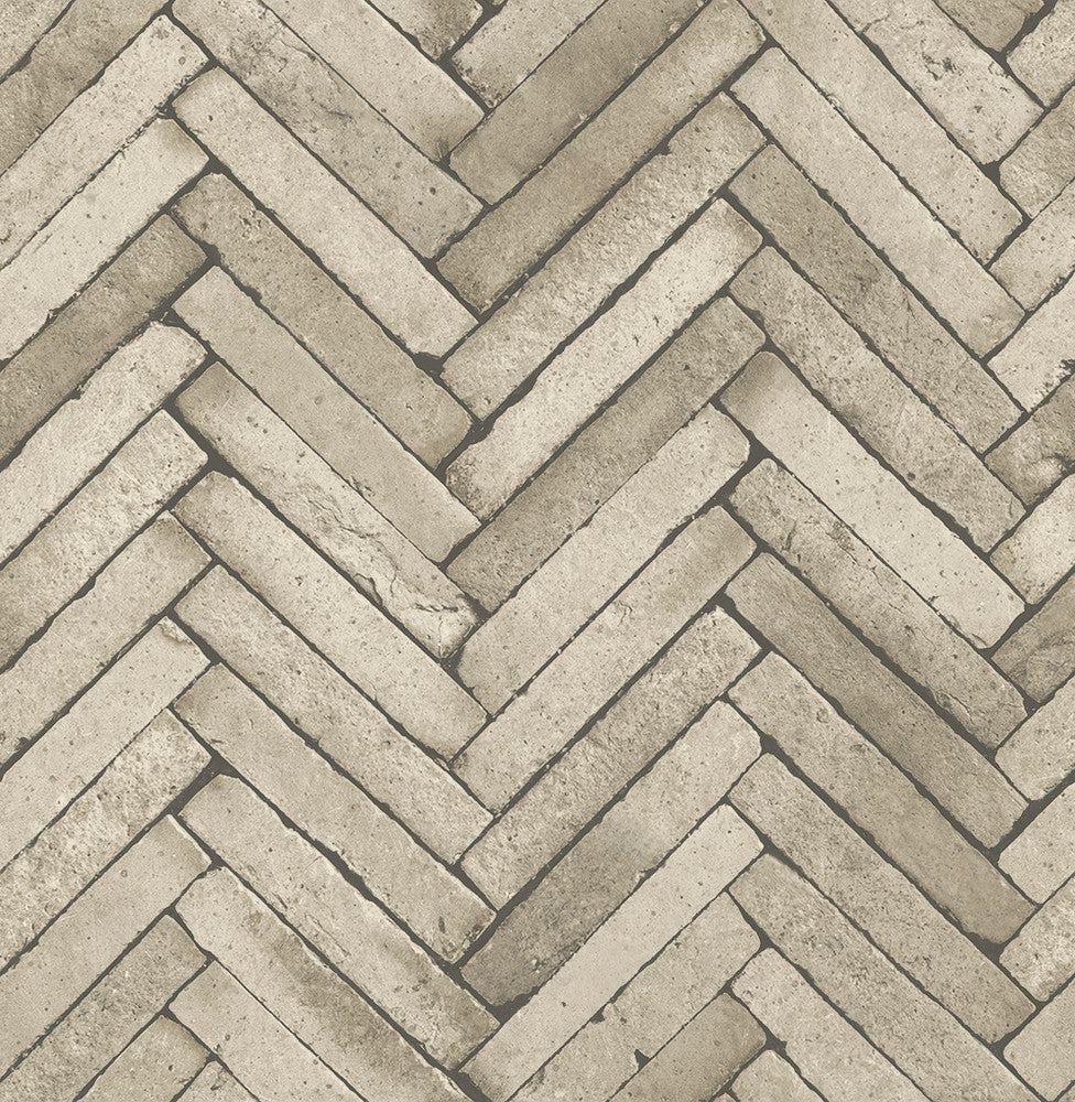 Arrow Neutral Diagonal Slate Wallpaper by Brewster Techniques & Finishes III Covers about 56.4 square feet 20.5-in by 33-ft long roll Unpasted 20.9 - Fabric Carolina -