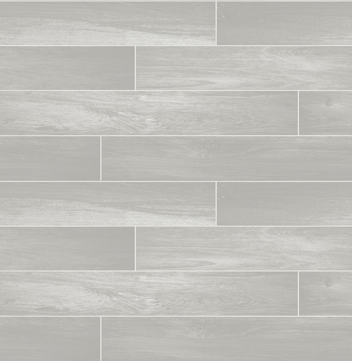 Nika Grey Sleek Wood Wallpaper by Brewster Techniques & Finishes III Covers about 56.4 square feet 20.5-in by 33-ft long roll Unpasted 20.9 - Fabric Carolina -
