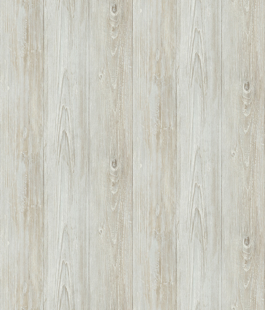 Thatcher Light Grey Wood Wallpaper by Brewster Techniques & Finishes III Covers about 56.4 square feet 20.5-in by 33-ft long roll Prepasted 24 - Fabric Carolina -