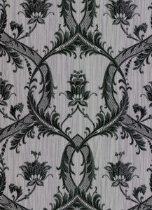 Vignole Grey Damask Wallpaper by Brewster