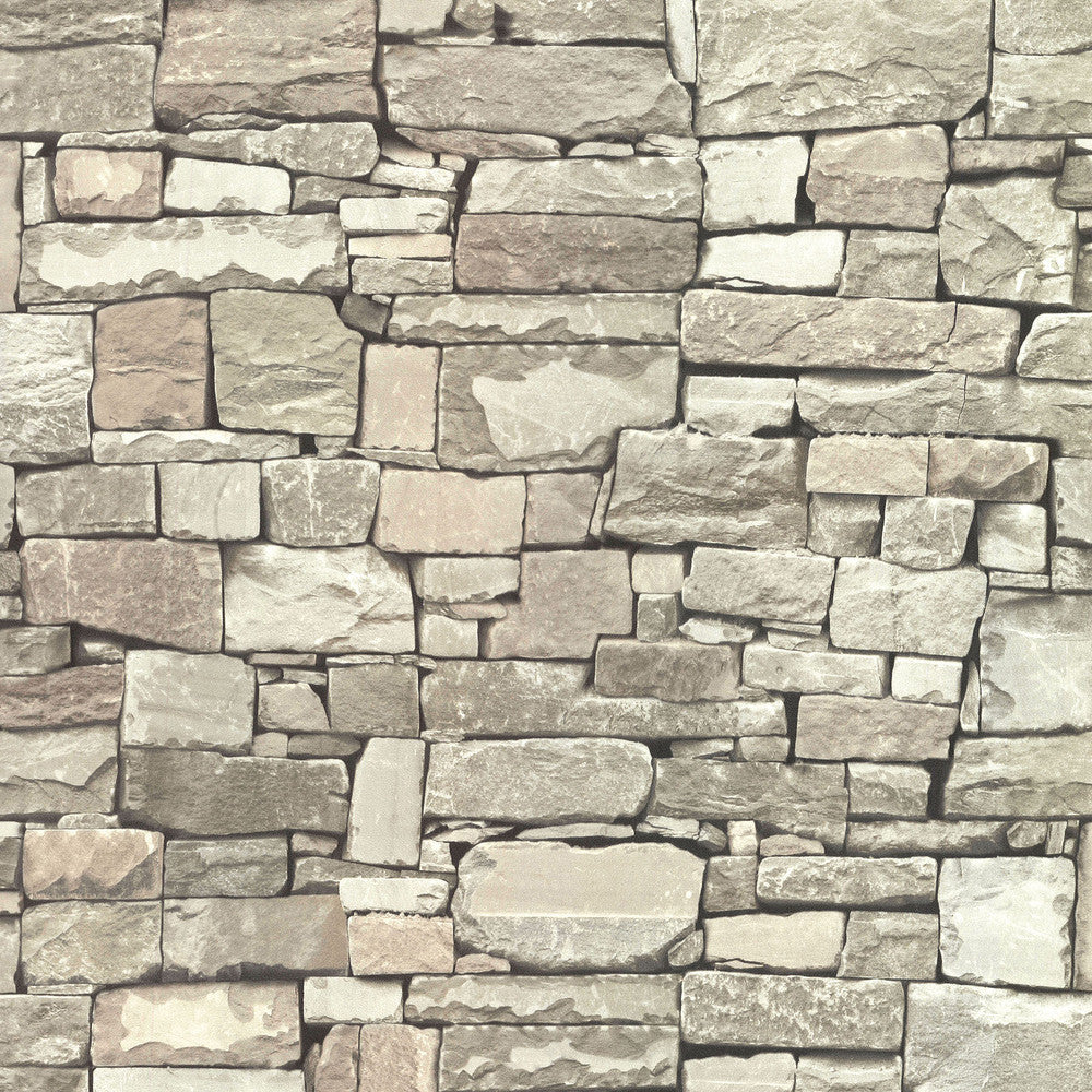Tallulah Taupe Stone Wallpaper by Advantage Neutral Black White Covers about 56.4 square feet 20.5-in by 33-ft long roll Unpasted 13 - Fabric Carolina -