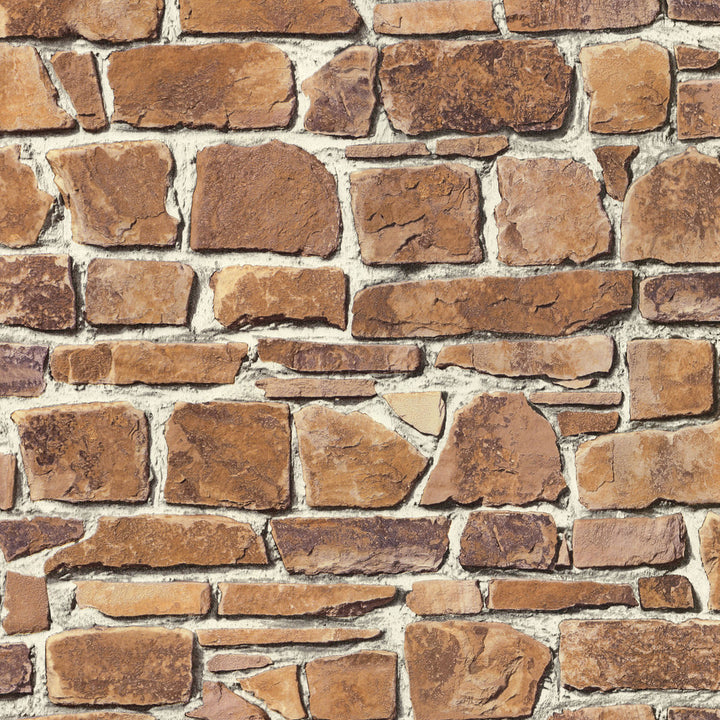 Tushar Orange Stacked Slate Wallpaper by Advantage Stones & Woods Covers about 56.4 square feet 20.5-in by 33-ft long roll Unpasted 10.4 - Fabric Carolina -