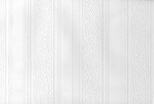Kannberg White Paintble Stripe Texture Wallpaper by Brewster