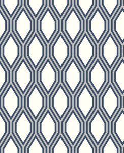 Honeycomb Navy Navy Geometric Wallpaper by A-Street Prints