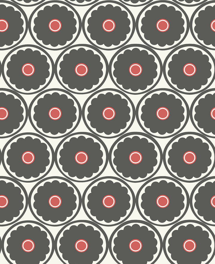 Buttercup Black Flower Wallpaper by A-Street Prints Habitat Covers about 56.4 square feet 20.5-in by 33-ft long roll Unpasted 8.4 - Fabric Carolina -