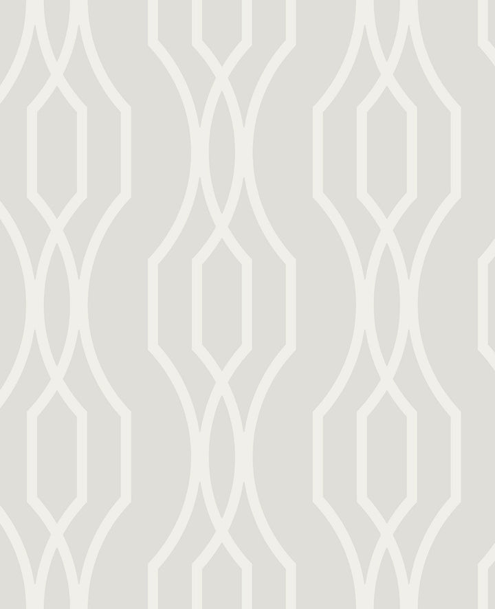 Coventry White Trellis Wallpaper by A-Street Prints Habitat Covers about 56.4 square feet 20.5-in by 33-ft long roll Unpasted 12.5 - Fabric Carolina -