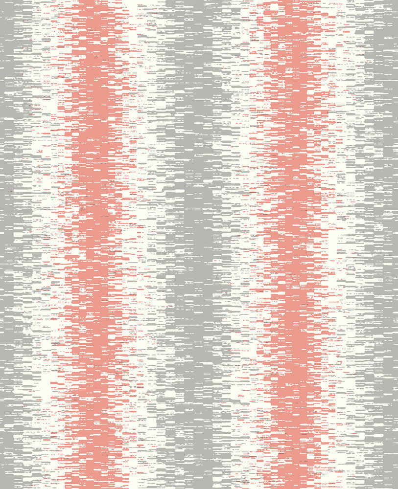Quake Coral Abstract Stripe Wallpaper by A-Street Prints Habitat Covers about 56.4 square feet 20.5-in by 33-ft long roll Unpasted 25.2 - Fabric Carolina -