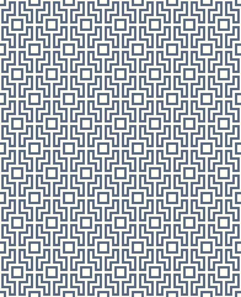 Boxwood Blue Geometric Wallpaper by A-Street Prints Habitat Covers about 56.4 square feet 20.5-in by 33-ft long roll Unpasted 4.2 - Fabric Carolina -