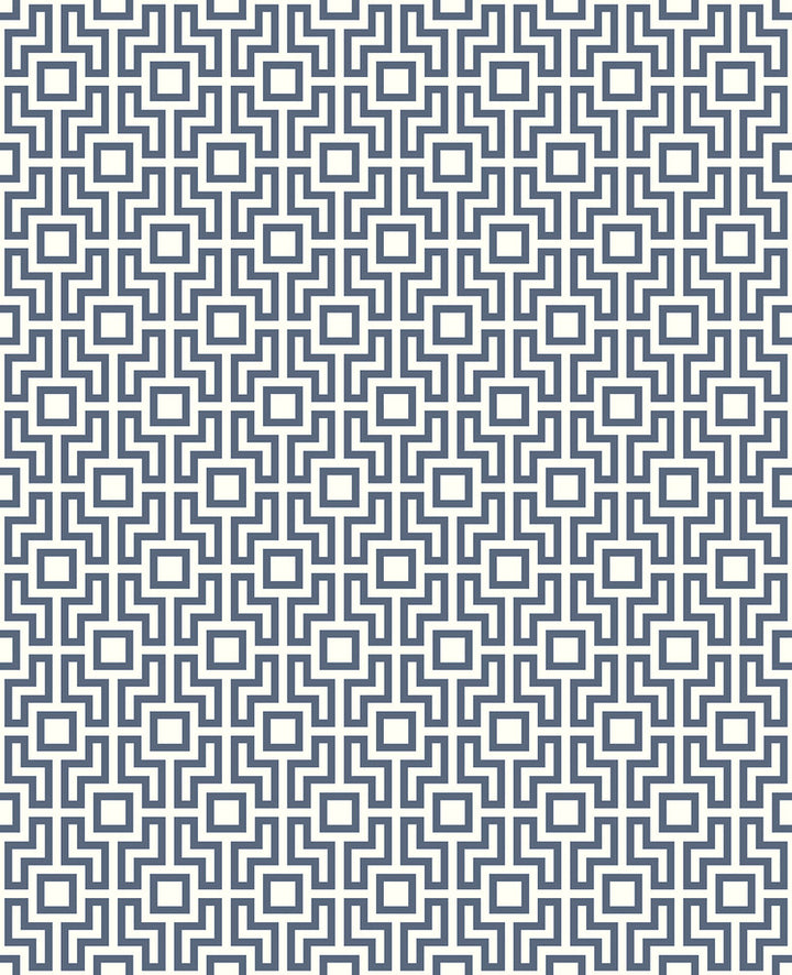 Boxwood Blue Geometric Wallpaper by A-Street Prints Habitat Covers about 56.4 square feet 20.5-in by 33-ft long roll Unpasted 4.2 - Fabric Carolina -