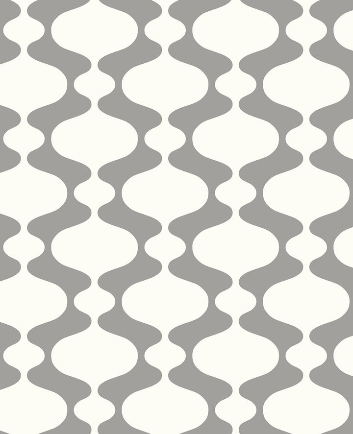 Ashbury Grey Retro Wallpaper by A-Street Prints Habitat Covers about 56.4 square feet 20.5-in by 33-ft long roll Unpasted 6.3 - Fabric Carolina -